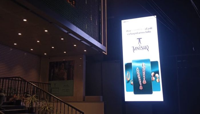 LED display screen inside a jewellery showroom